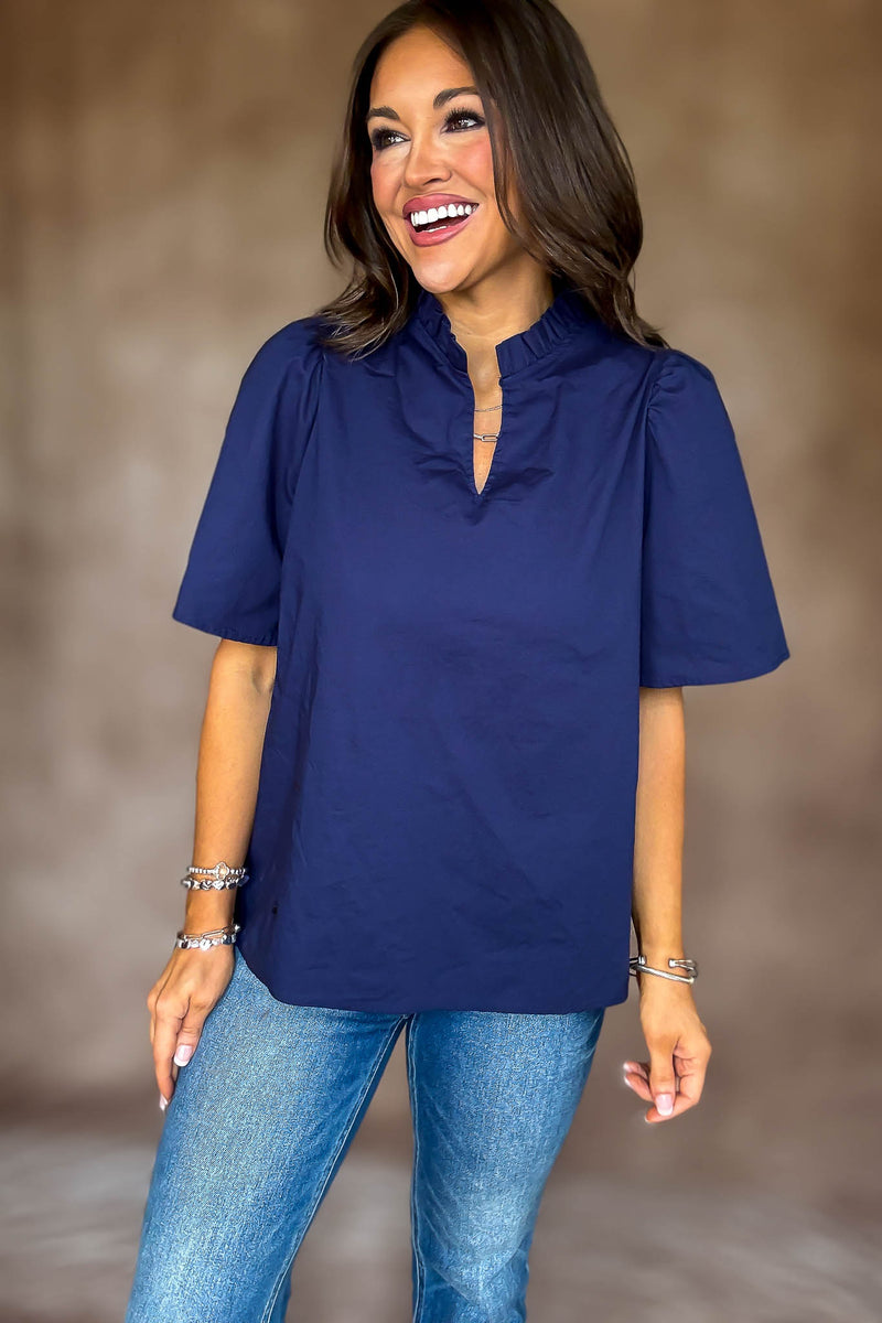 On Your Mind Navy Top