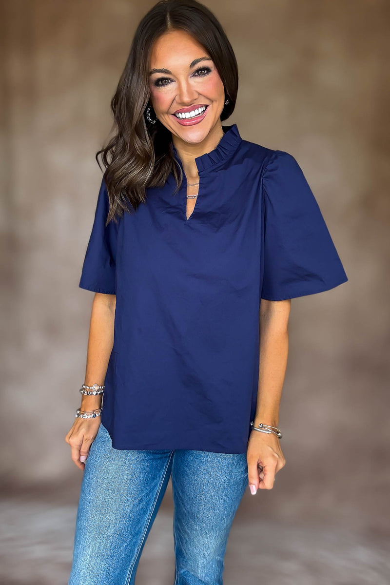 On Your Mind Navy Top