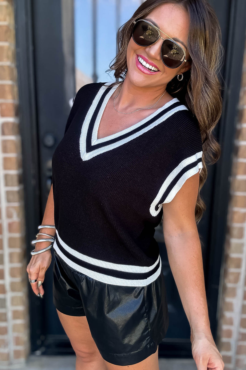 Striped Detail Sweater Vest