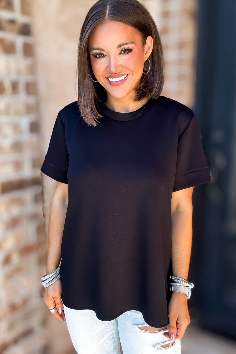 2 Hearts Black Luxe Modal Top