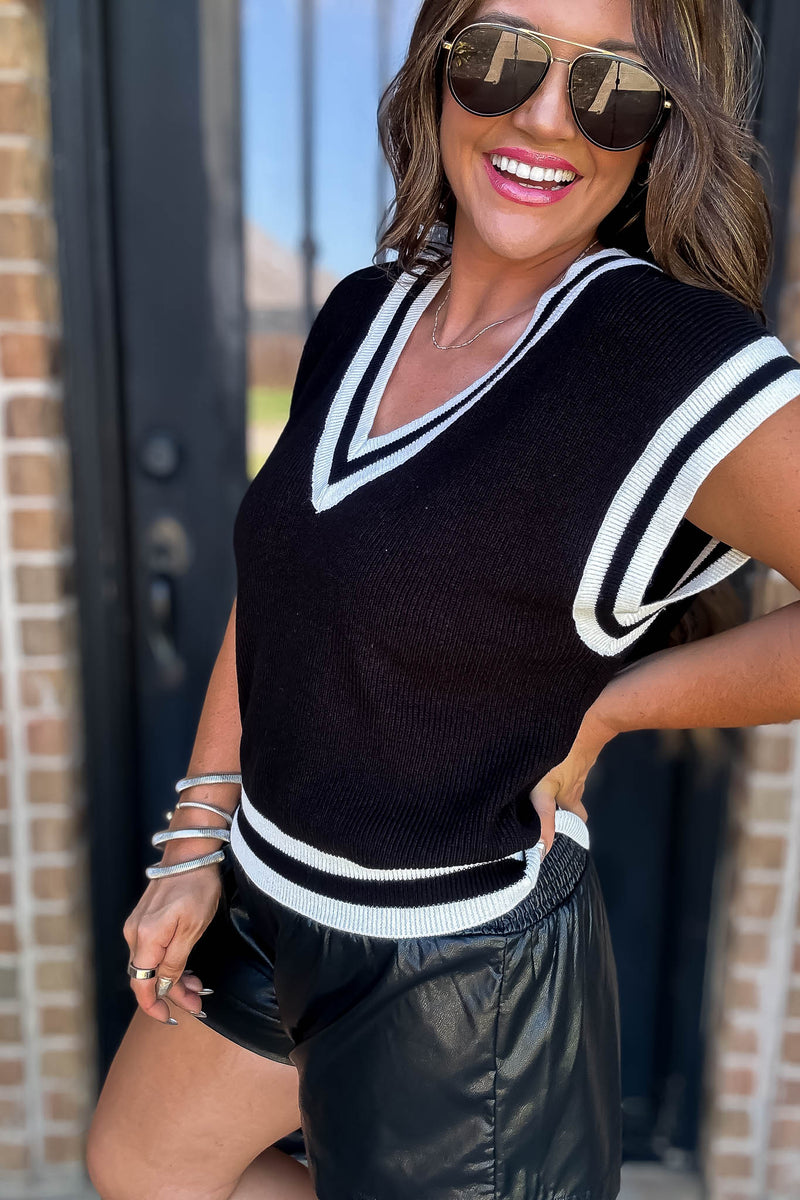 Striped Detail Sweater Vest