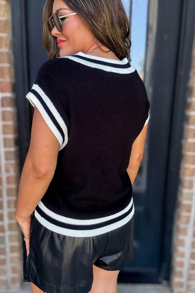 Striped Detail Sweater Vest
