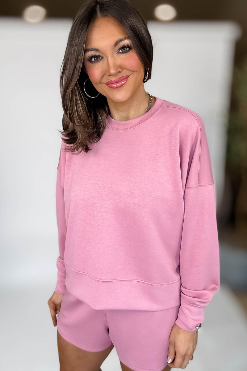 Scuba Light Rose Long Sleeve Sweatshirt