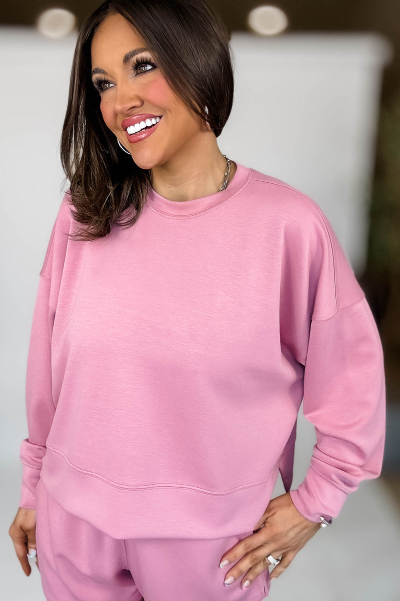 Scuba Light Rose Long Sleeve Sweatshirt