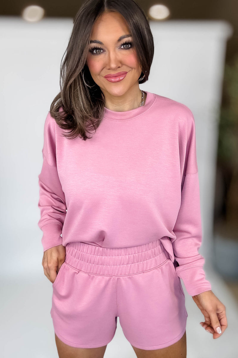 Scuba Light Rose Long Sleeve Sweatshirt