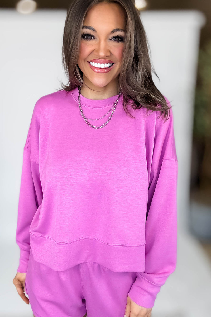 Scuba Bright Mauve Long Sleeve Sweatshirt