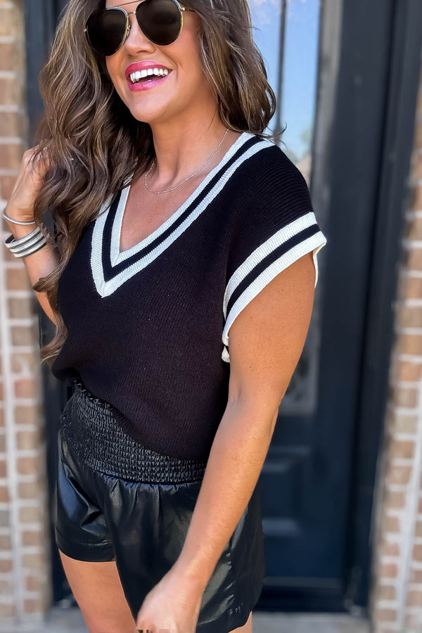 Striped Detail Sweater Vest