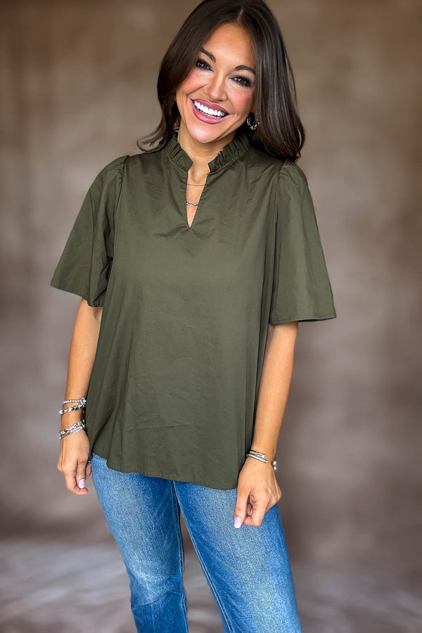 On Your Mind Olive Top