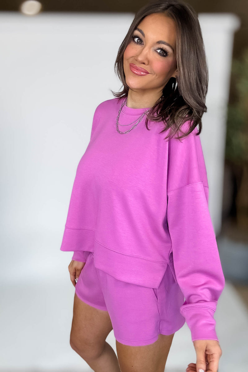 Scuba Bright Mauve Long Sleeve Sweatshirt