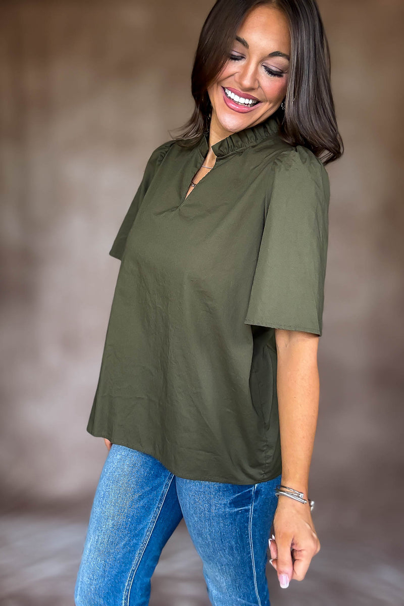 On Your Mind Olive Top