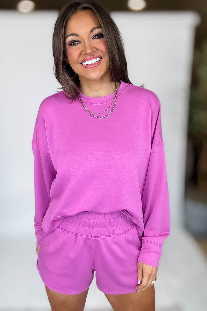 Scuba Bright Mauve Long Sleeve Sweatshirt