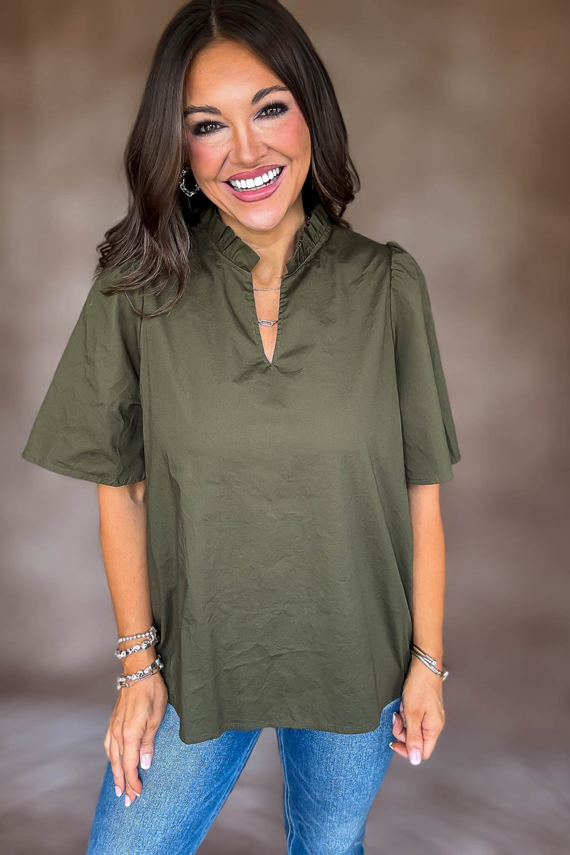 On Your Mind Olive Top