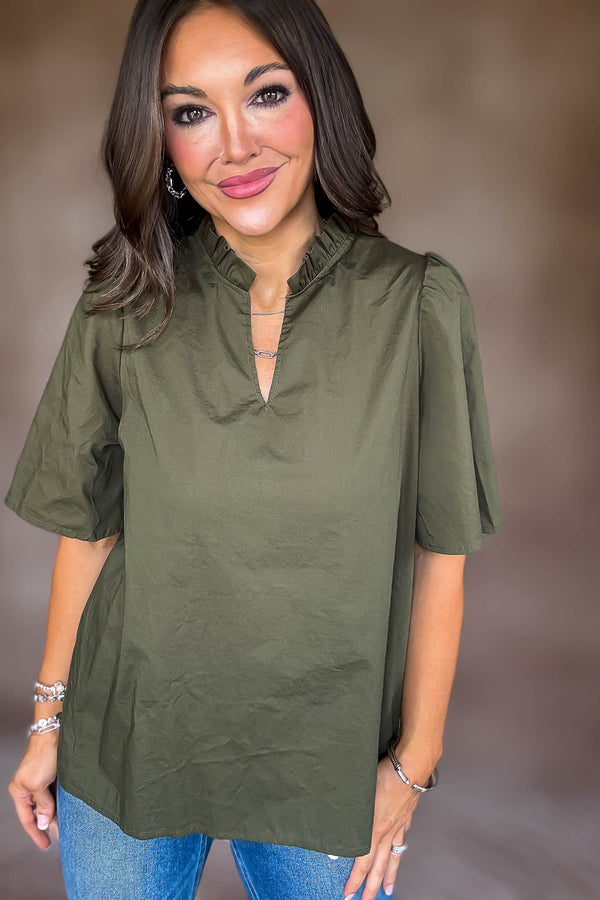 On Your Mind Olive Top