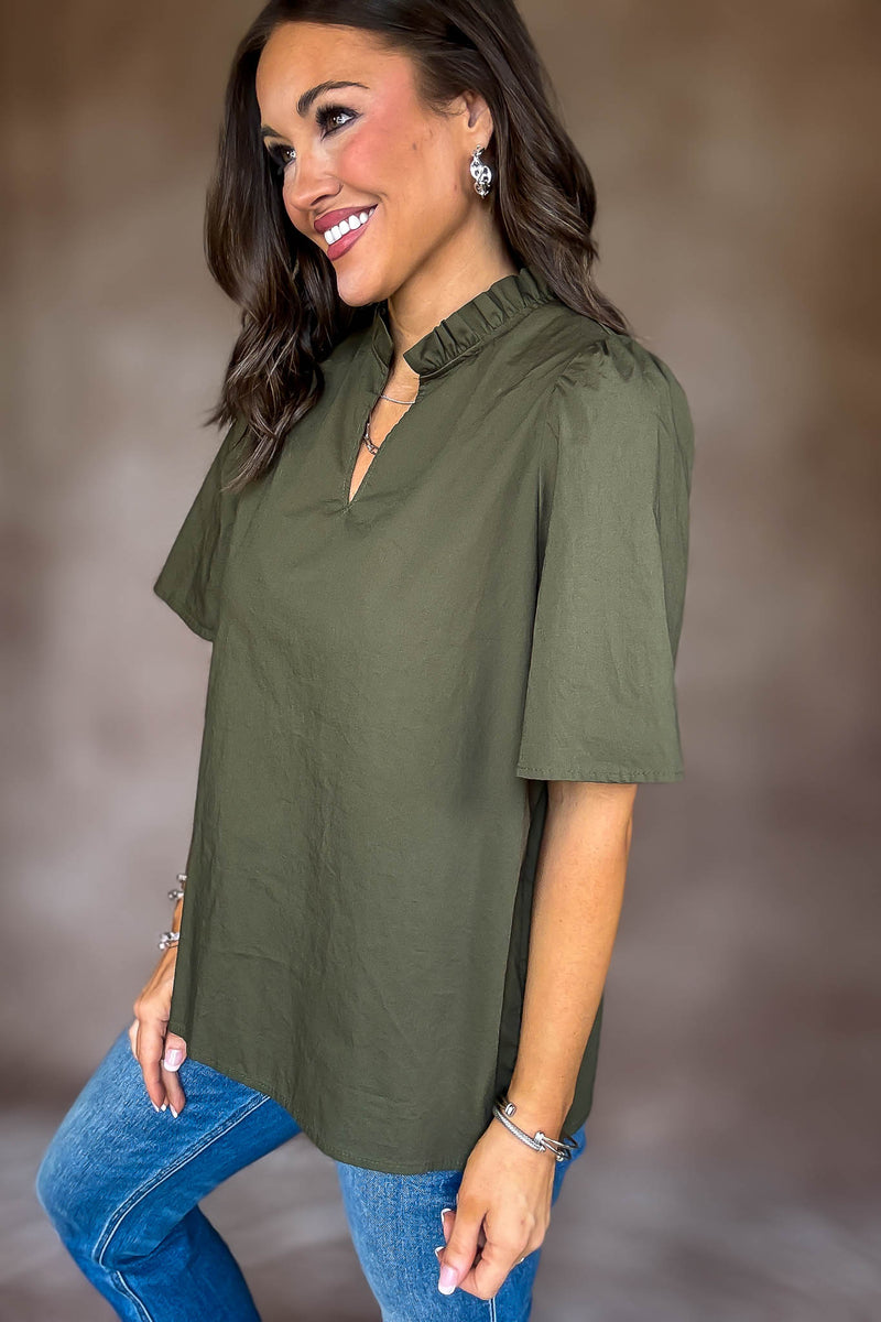 On Your Mind Olive Top