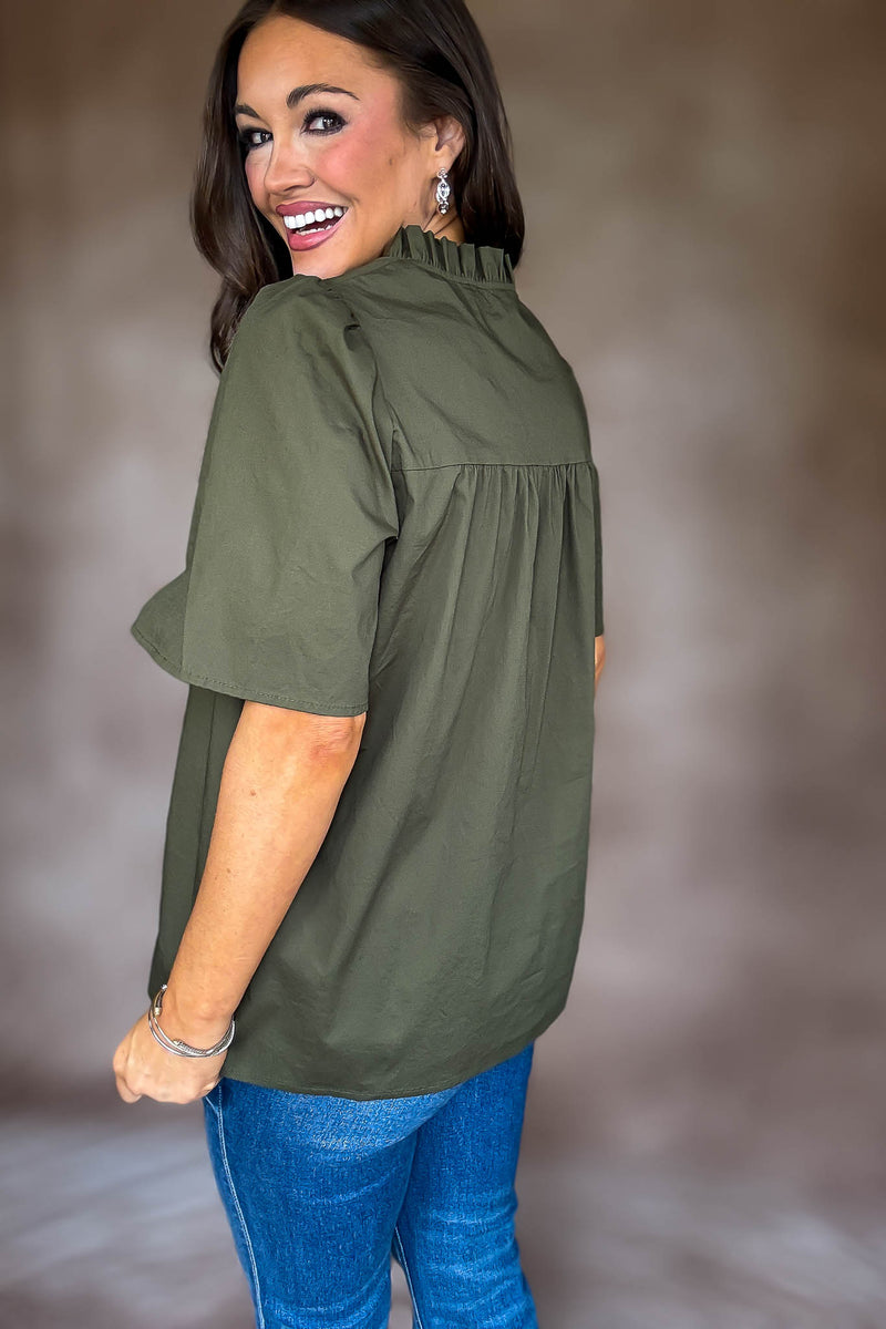 On Your Mind Olive Top