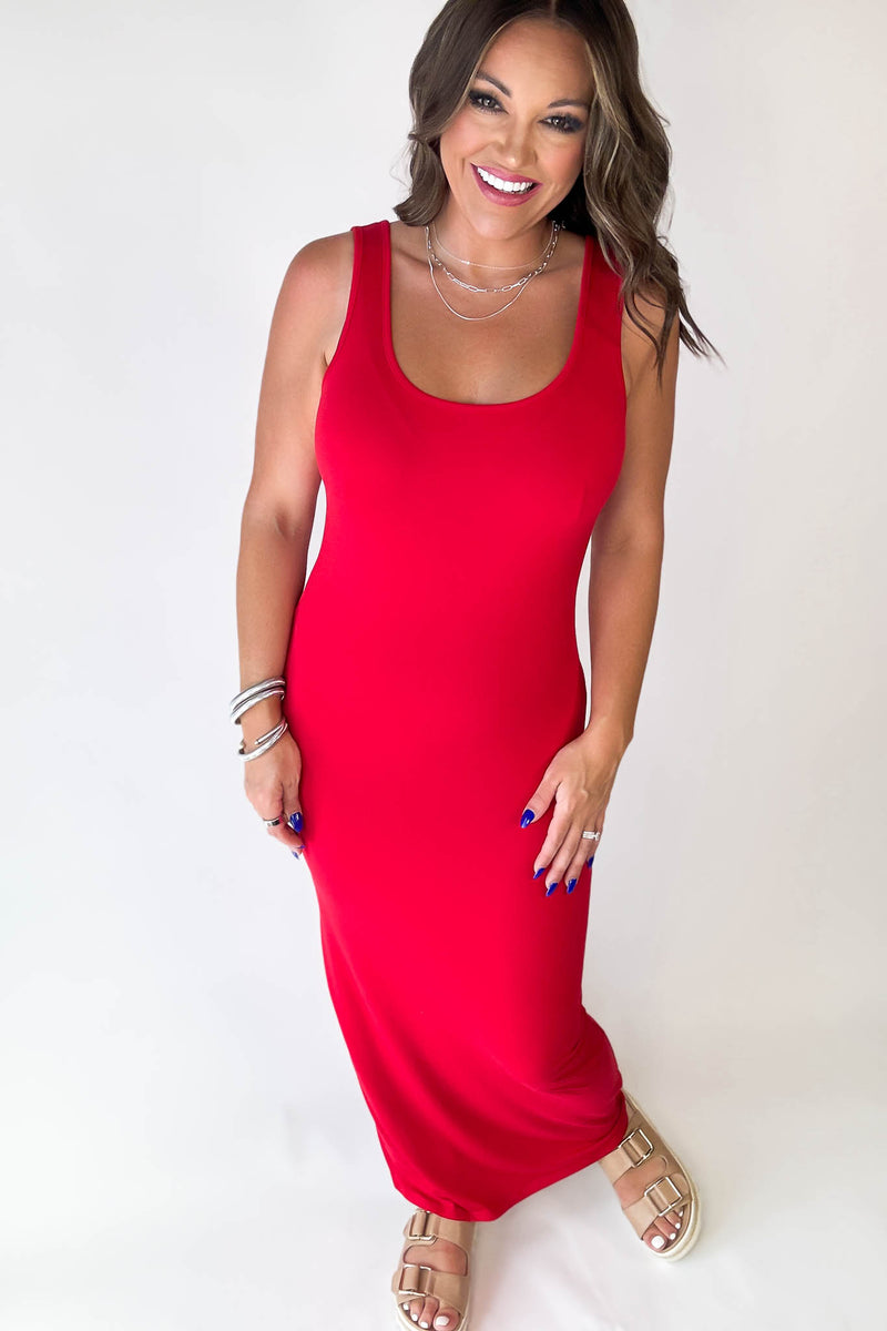 Seamless Ruby Brushed Scoop Neck Maxi Dress