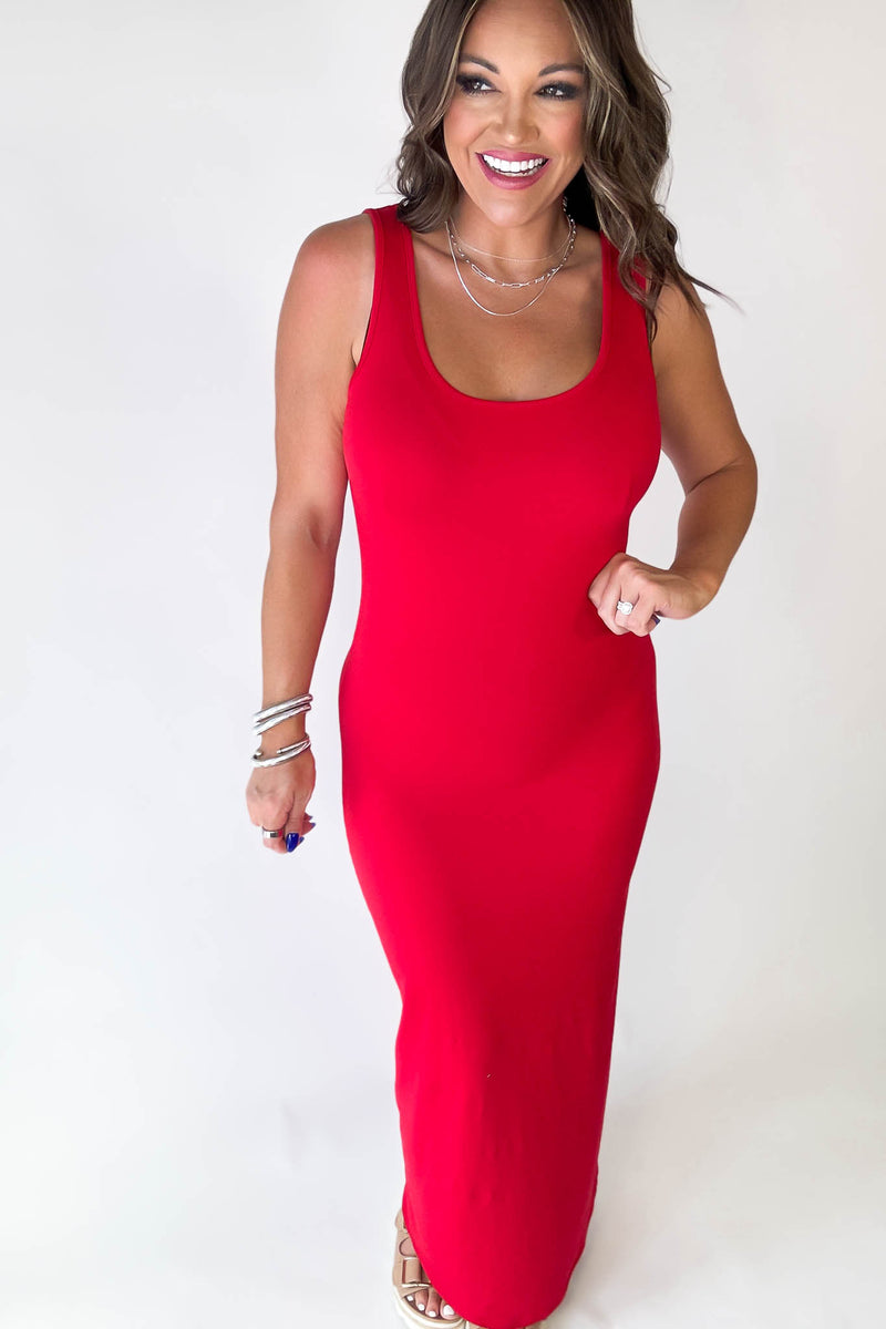 Seamless Ruby Brushed Scoop Neck Maxi Dress