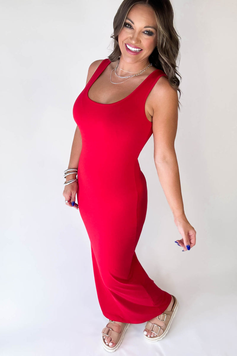 Seamless Ruby Brushed Scoop Neck Maxi Dress