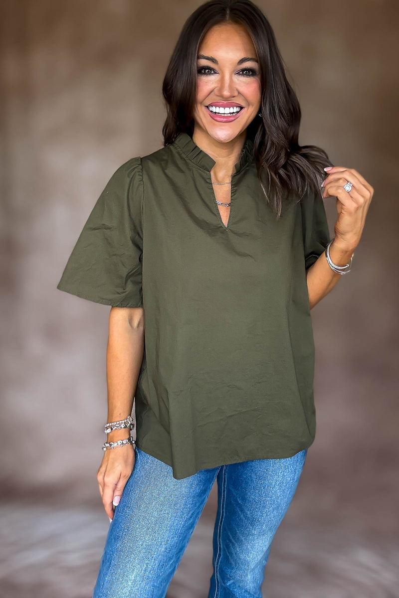 On Your Mind Olive Top