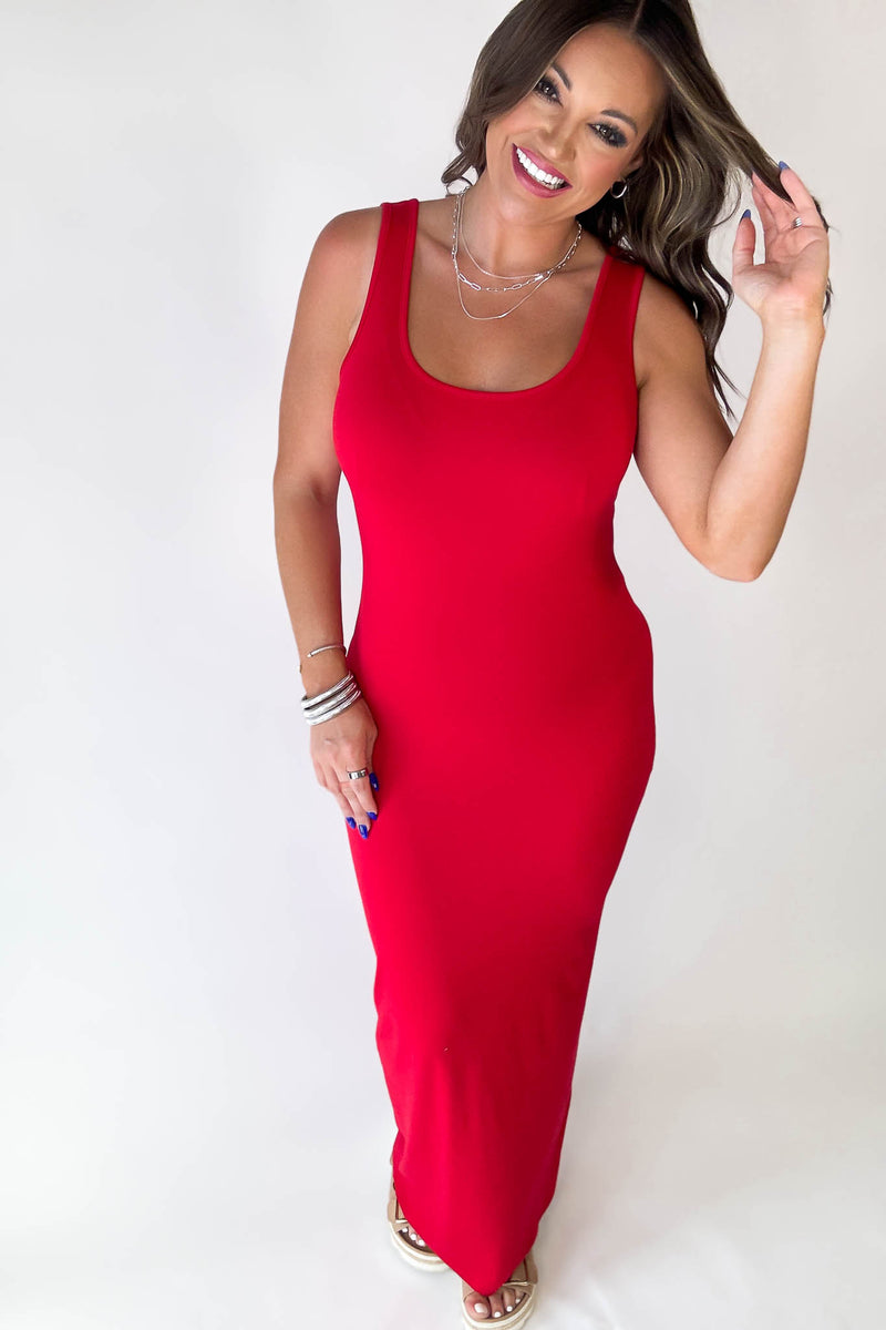 Seamless Ruby Brushed Scoop Neck Maxi Dress