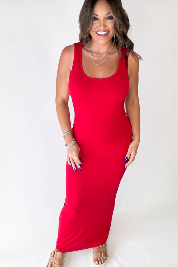 Seamless Ruby Brushed Scoop Neck Maxi Dress