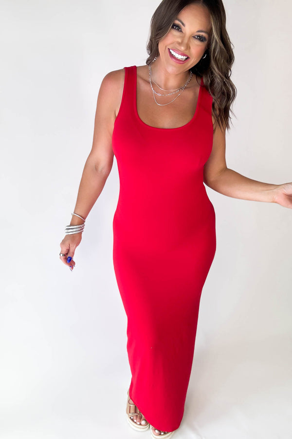 Seamless Ruby Brushed Scoop Neck Maxi Dress