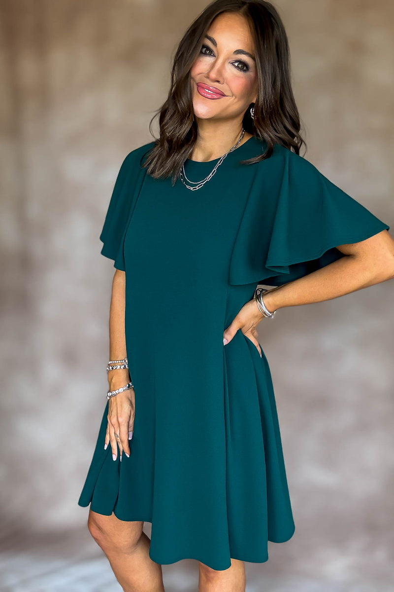 Took The Right Turn Huntergreen Dress