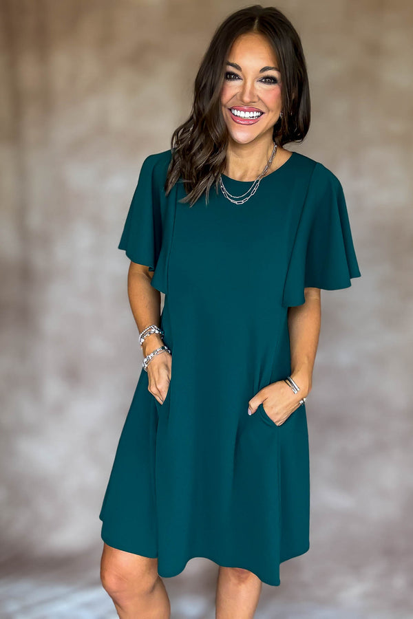 Took The Right Turn Huntergreen Dress