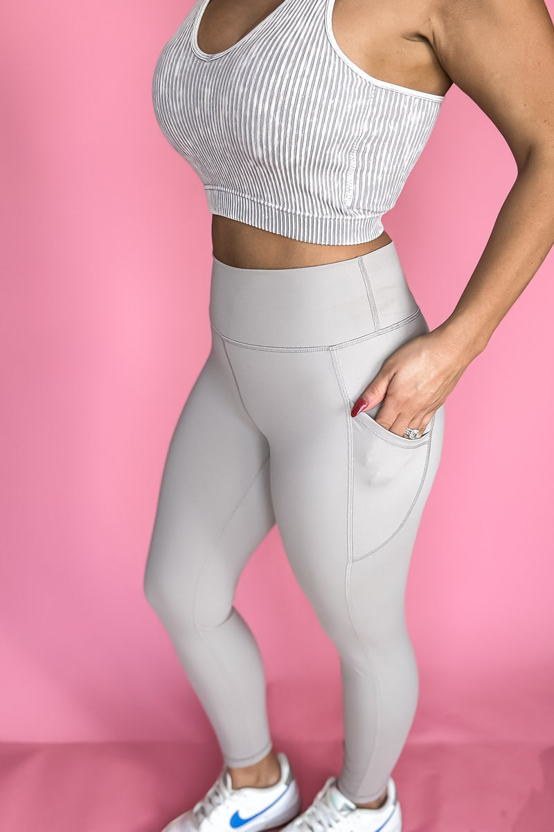 Fast and Freely Light Grey Leggings