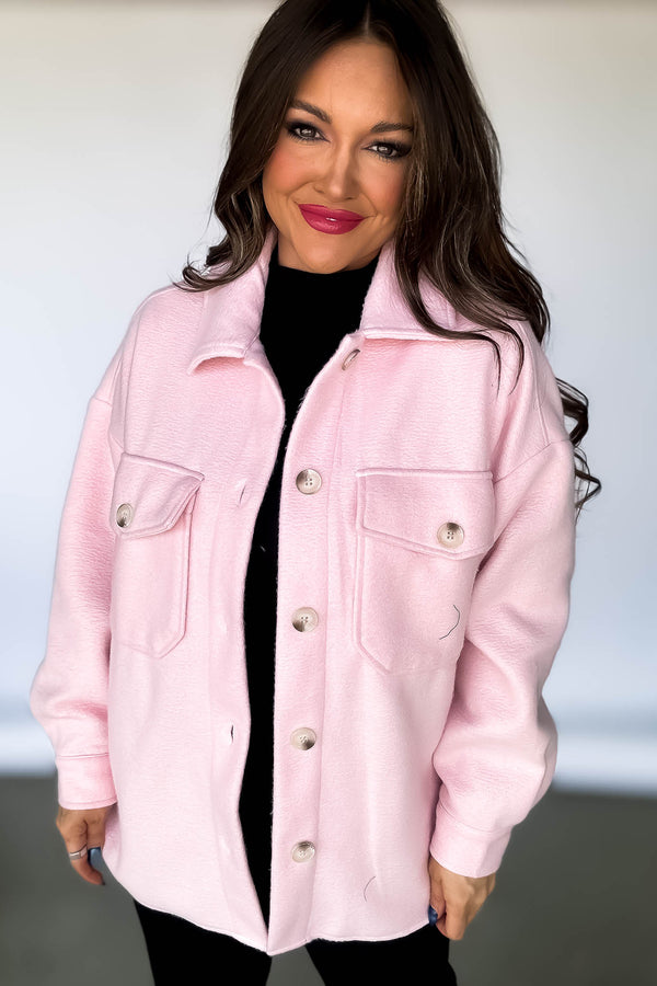Super Soft Oversized Pink Shacket