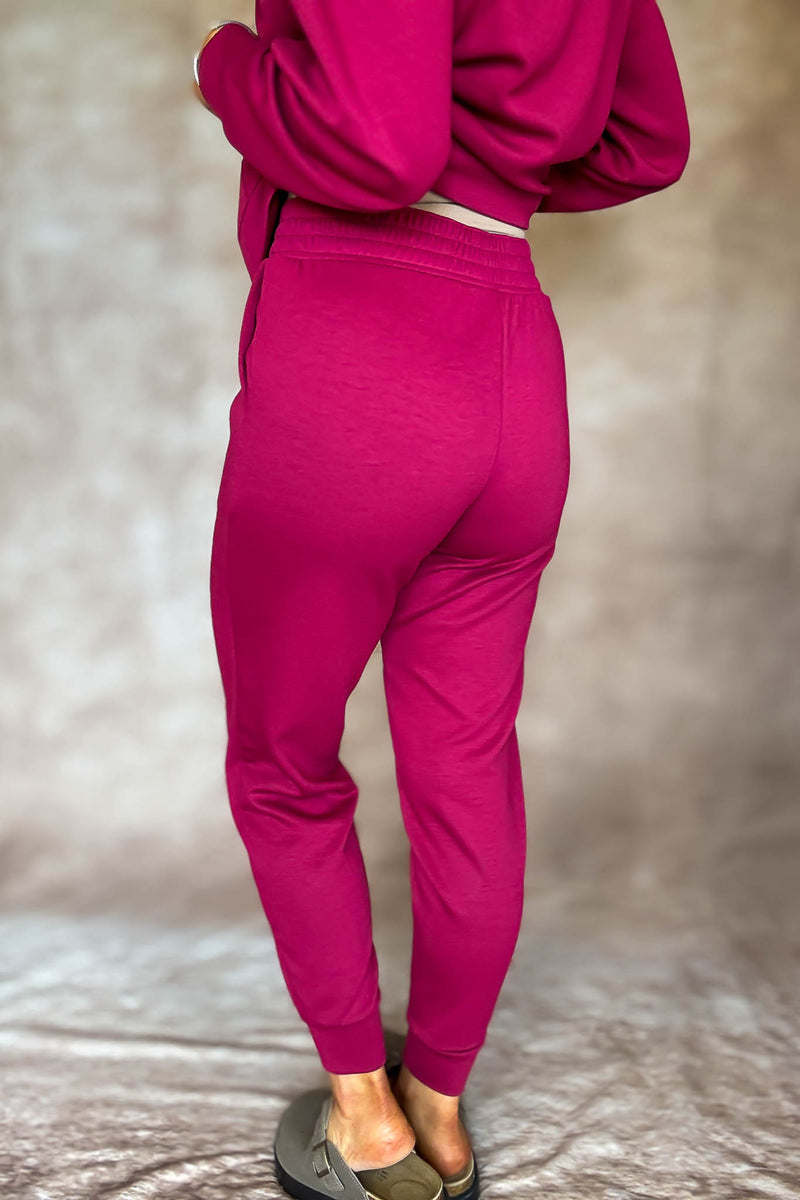 Easy Does It Cabernet Scuba Jogger Pants