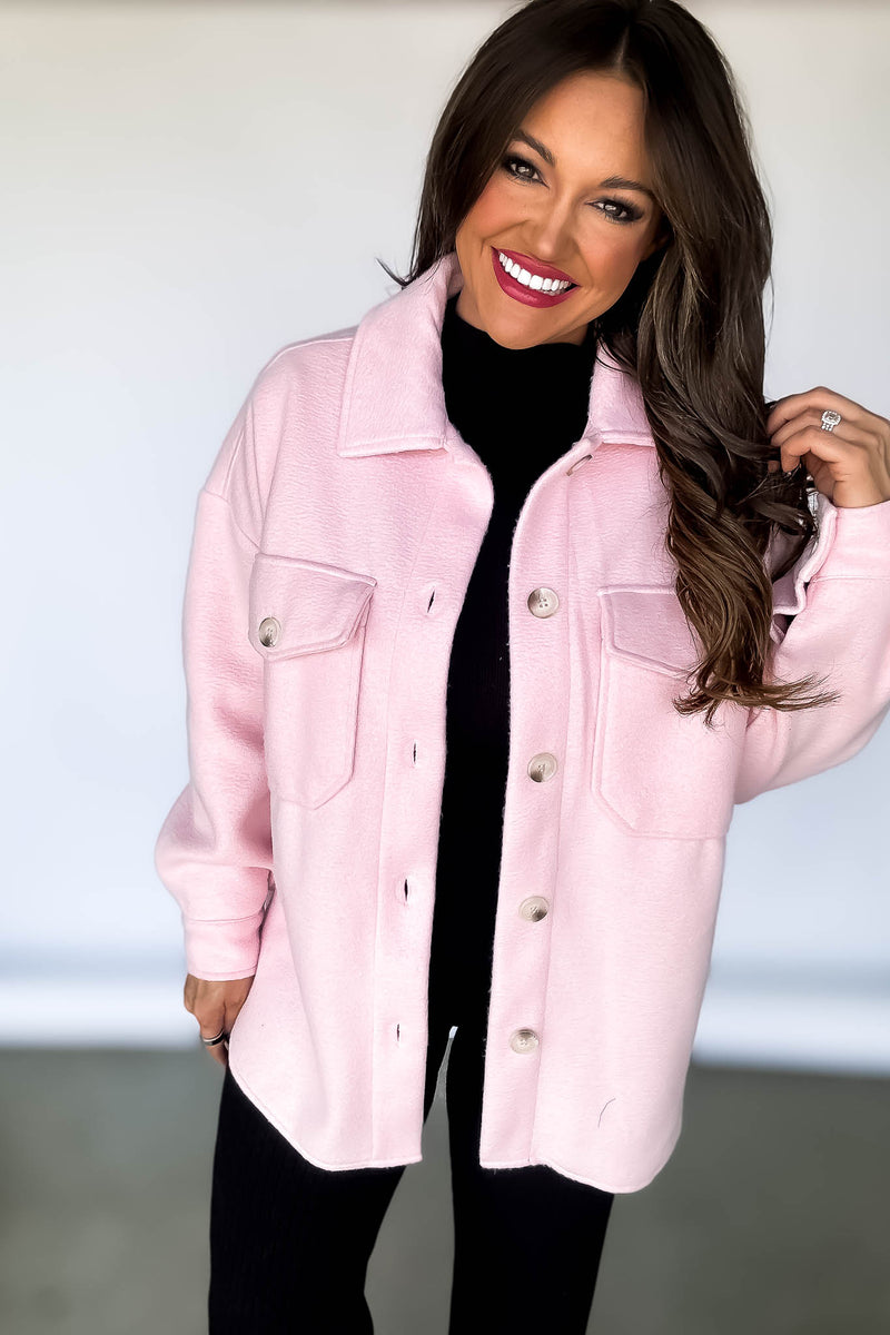 Super Soft Oversized Pink Shacket
