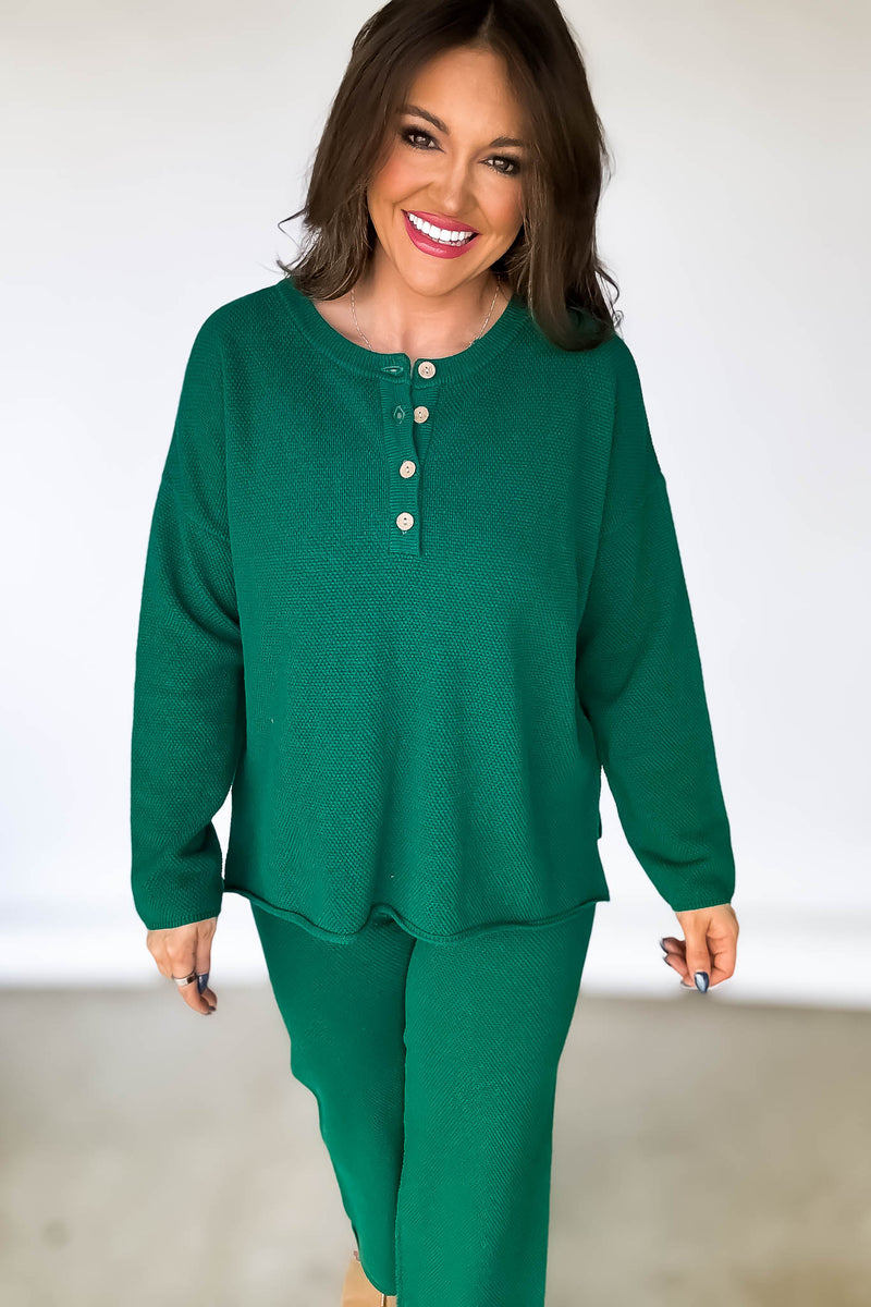 Green Henley Sweater