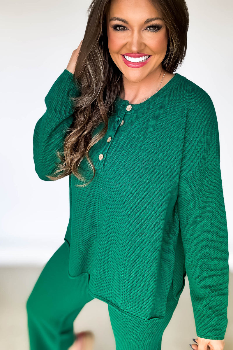 Green Henley Sweater