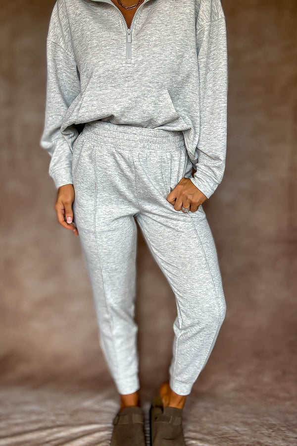 Easy Does It Heather Grey Scuba Jogger Pants