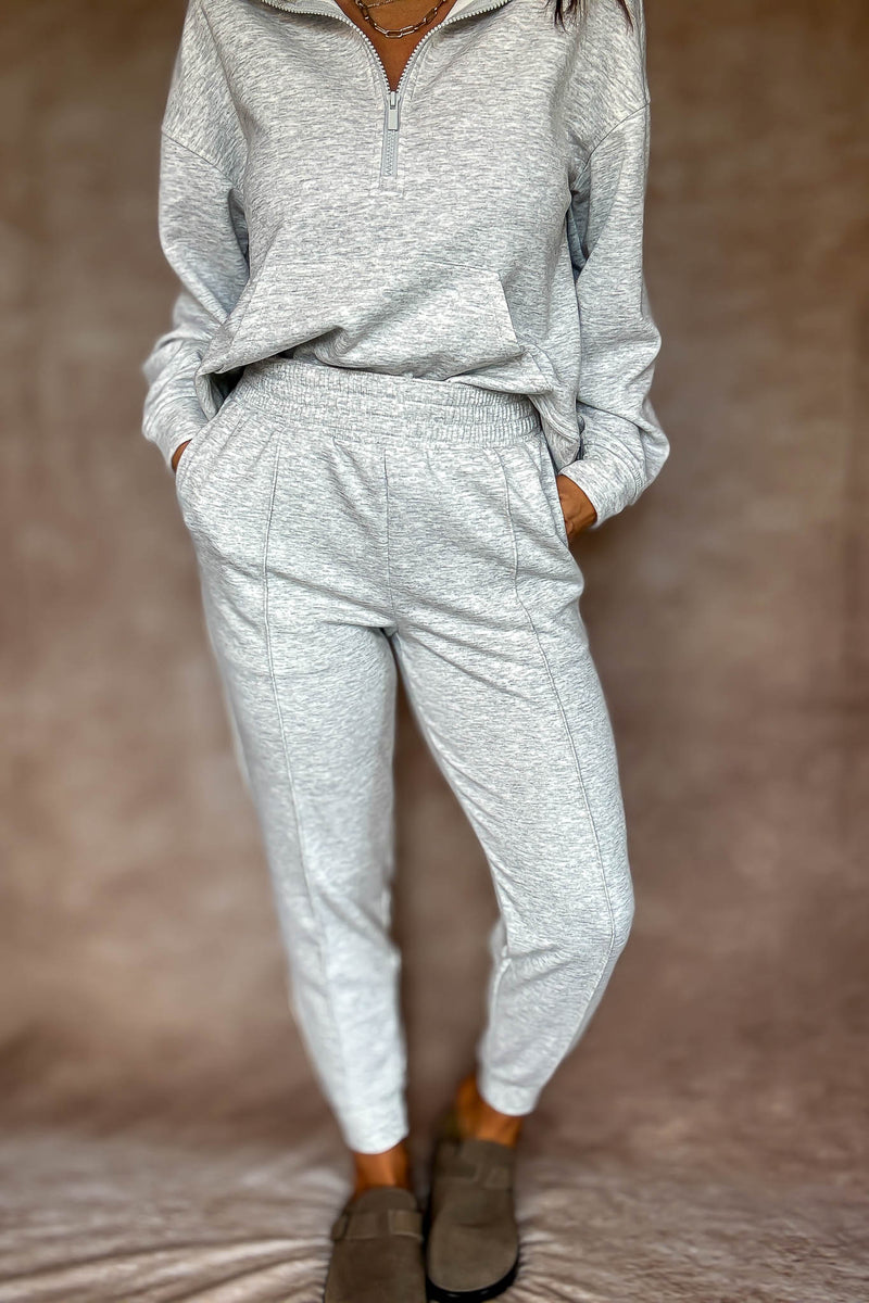 Easy Does It Heather Grey Scuba Jogger Pants