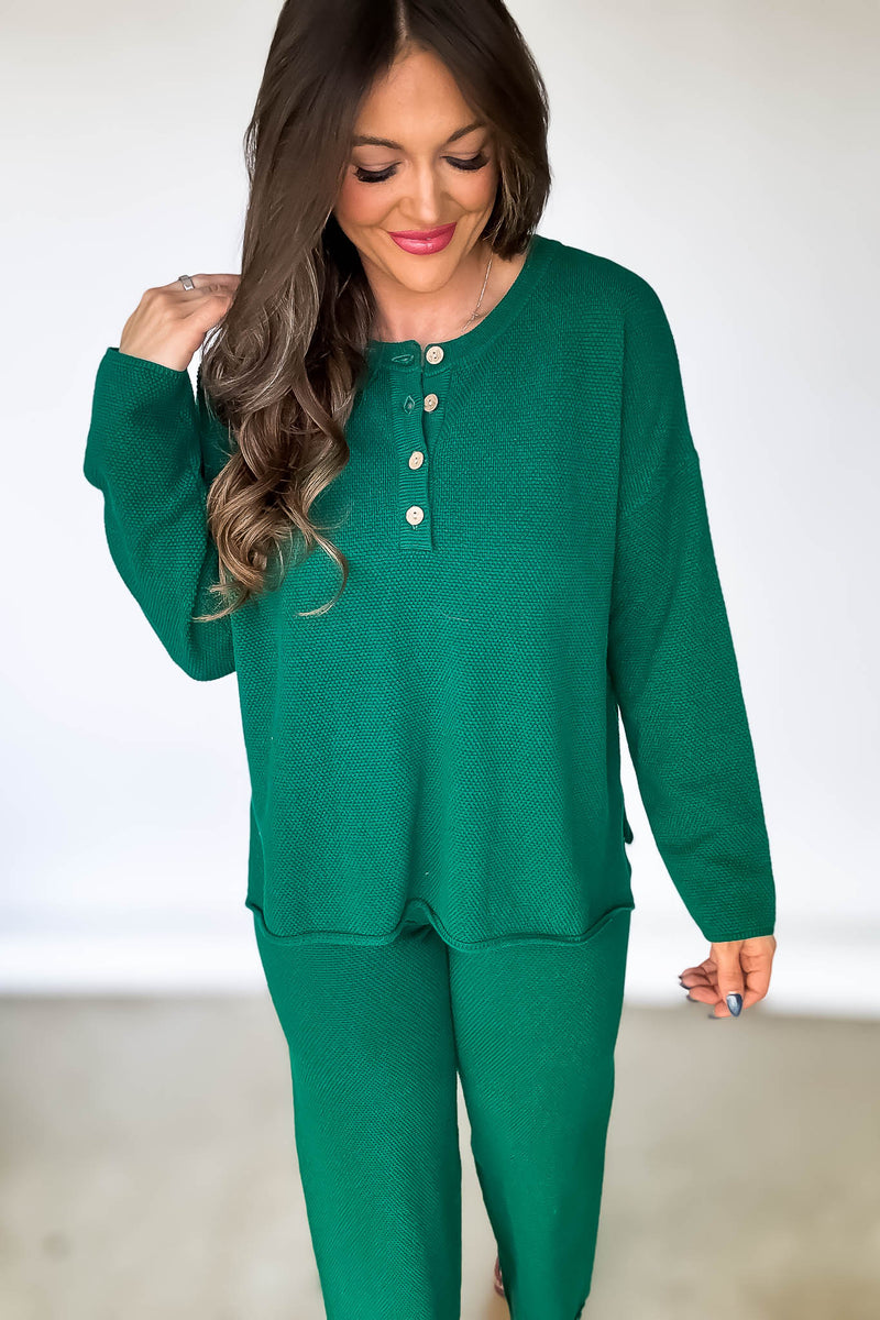 Green Henley Sweater
