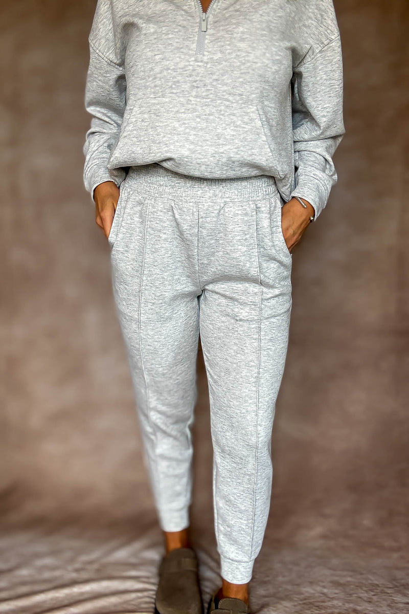 Easy Does It Heather Grey Scuba Jogger Pants