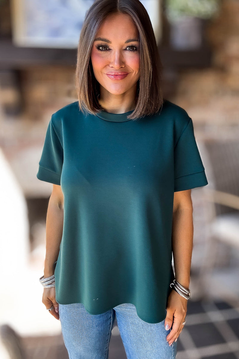 2 Hearts Green Luxe Modal Top