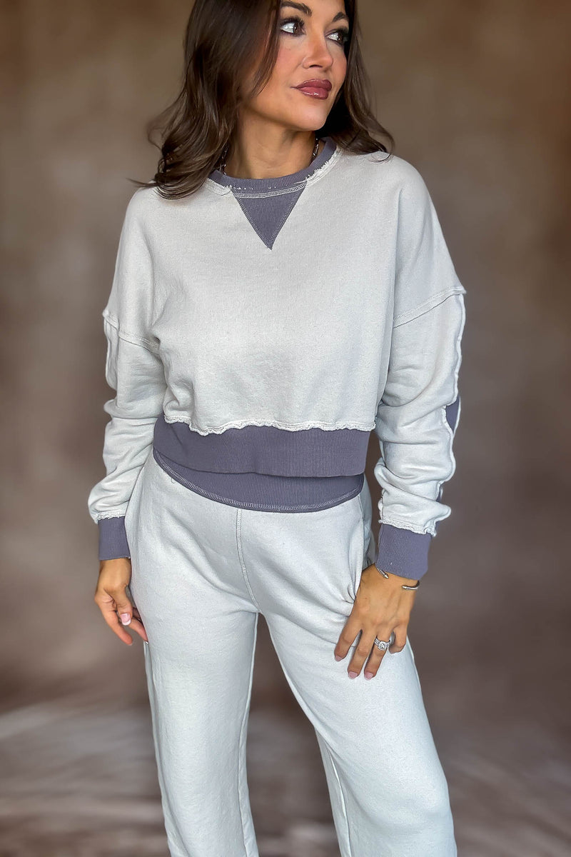 Washed Color Block Top