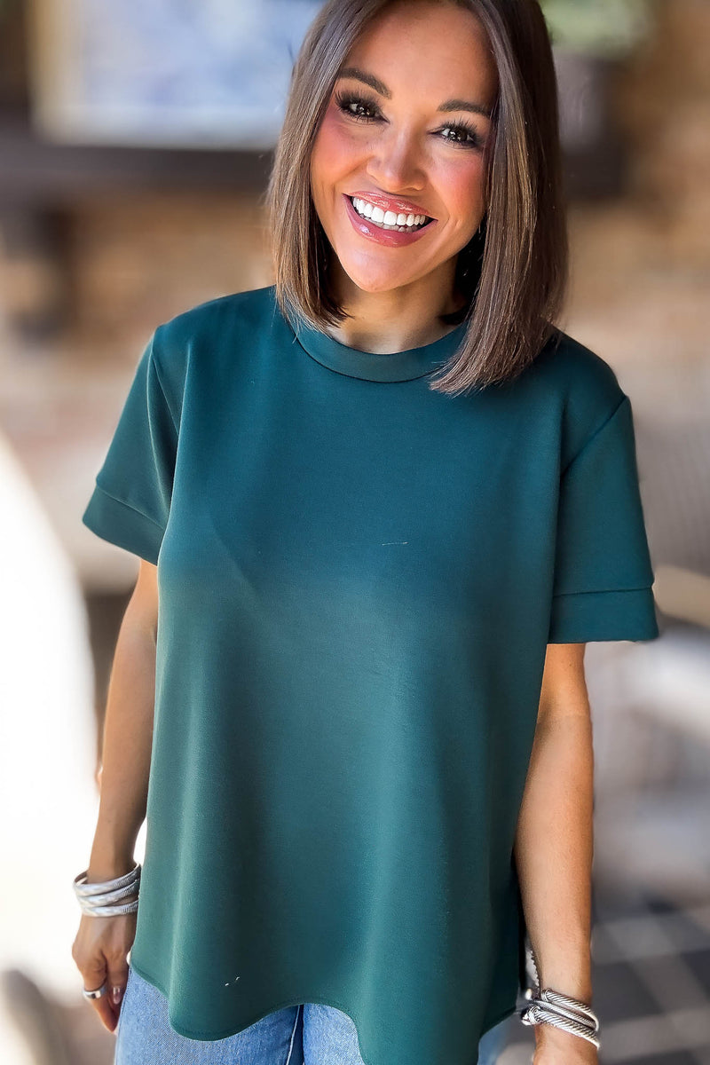 2 Hearts Green Luxe Modal Top