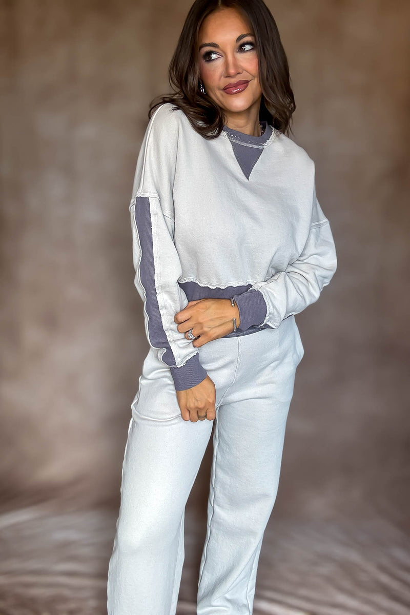 Washed Color Block Top
