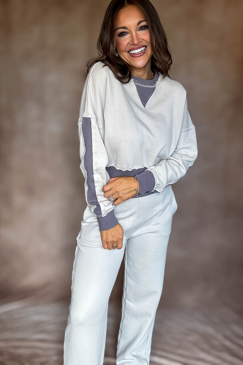 Washed Color Block Top