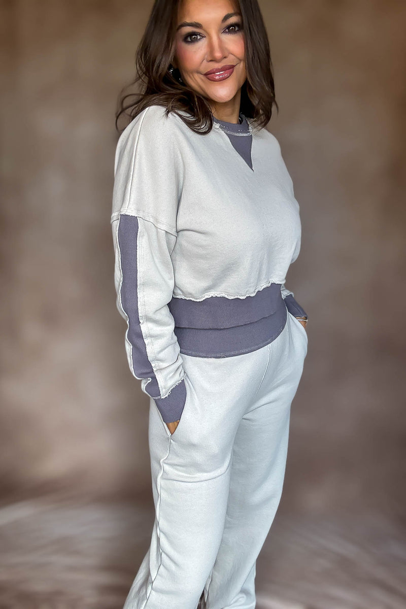 Washed Color Block Top