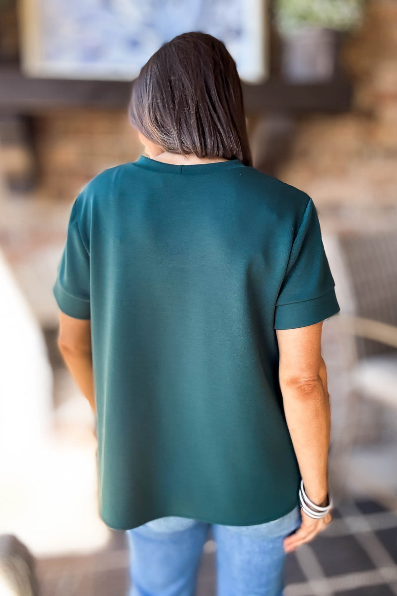 2 Hearts Green Luxe Modal Top