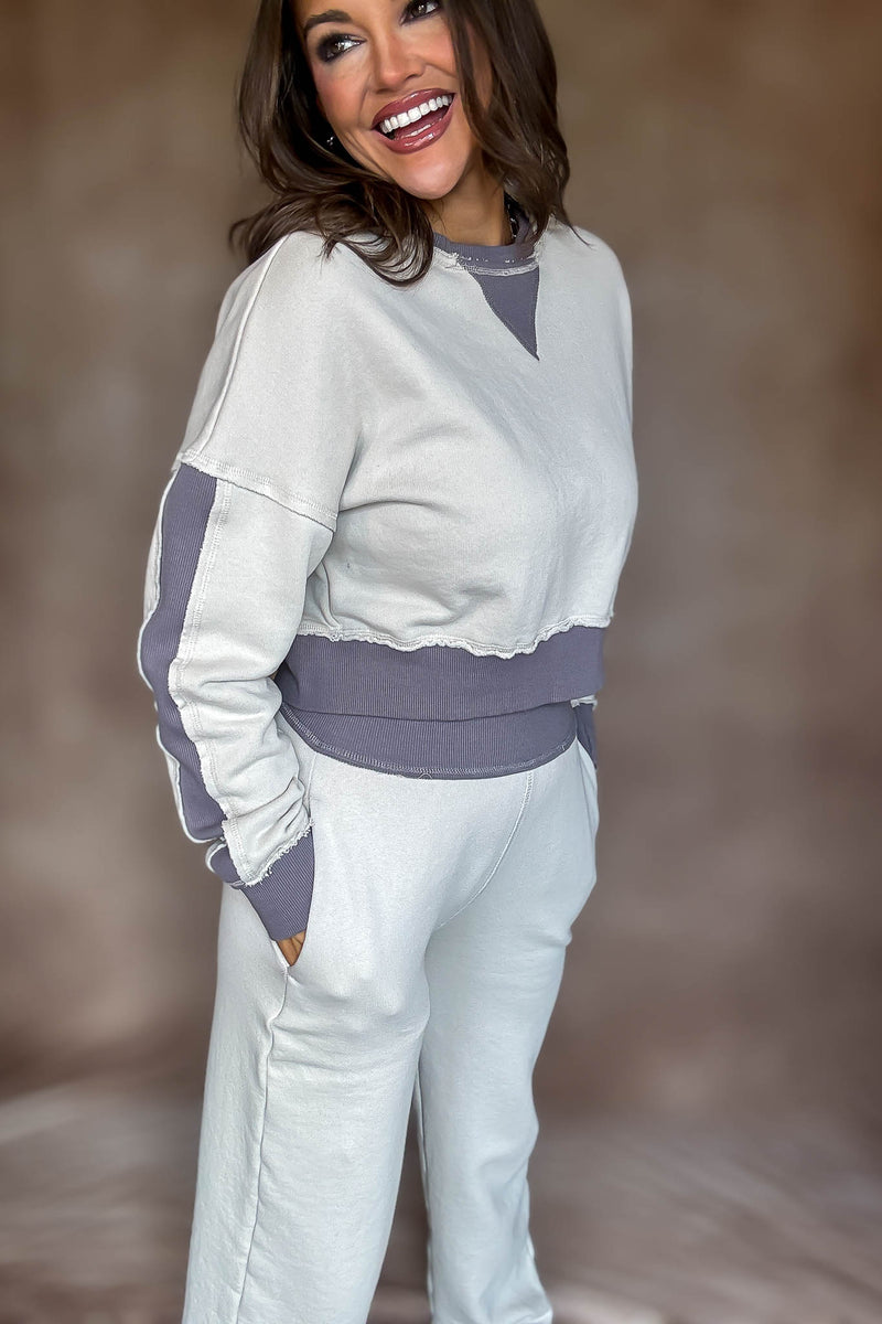 Washed Color Block Top