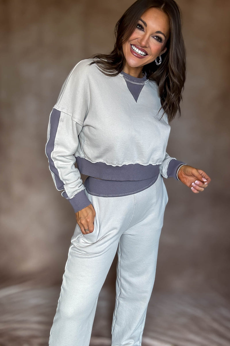 Washed Color Block Top