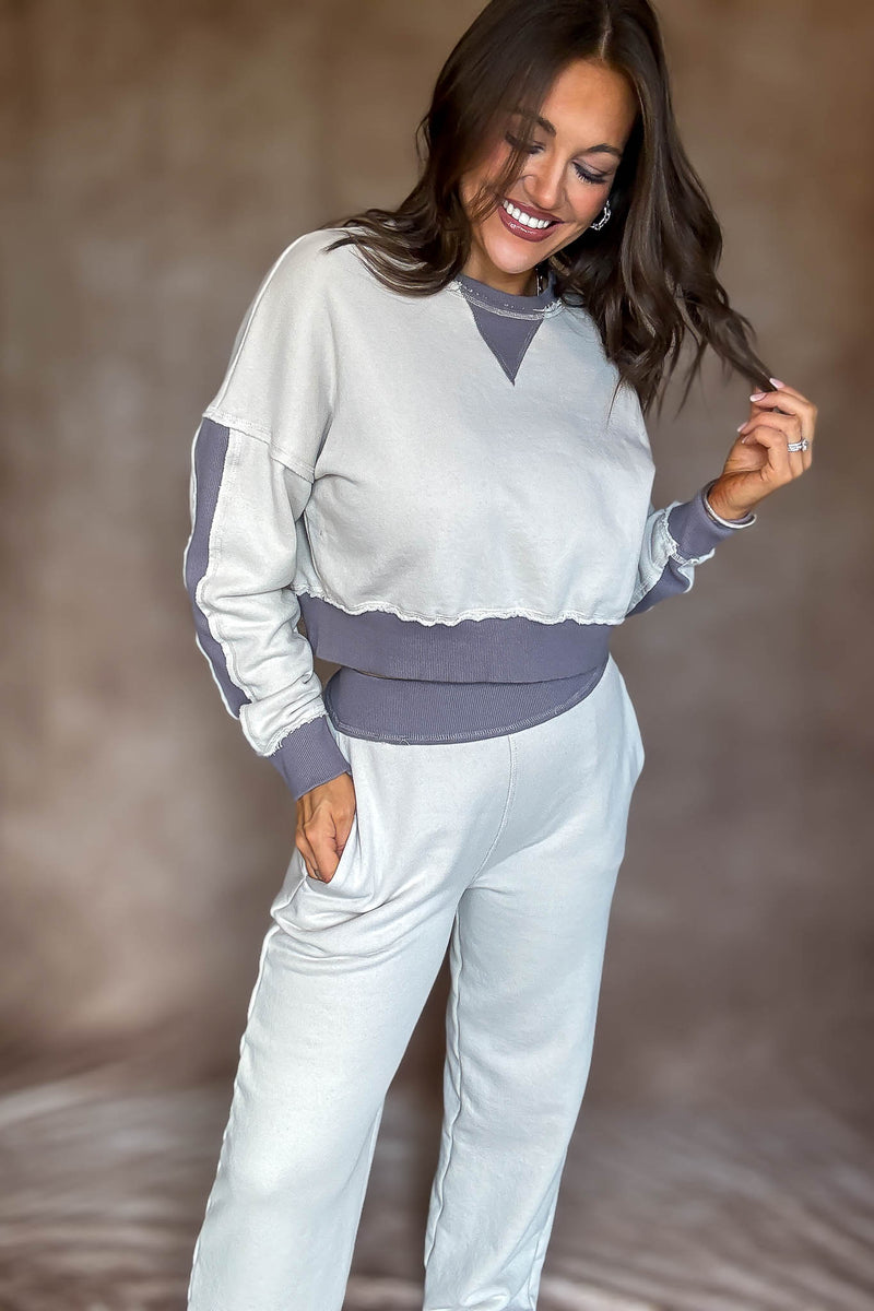 Washed Color Block Top