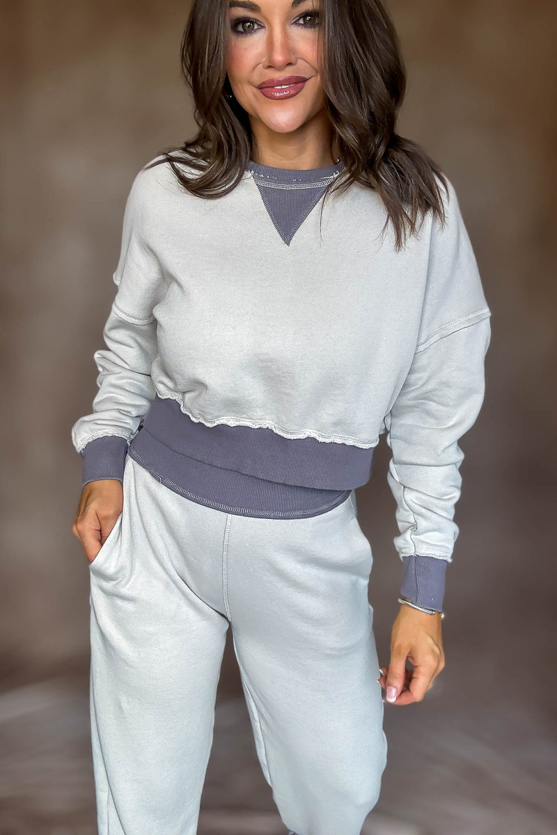 Washed Color Block Top