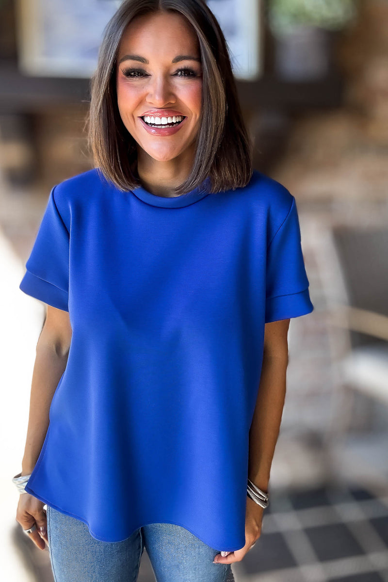 2 Hearts Blue Luxe Modal Top